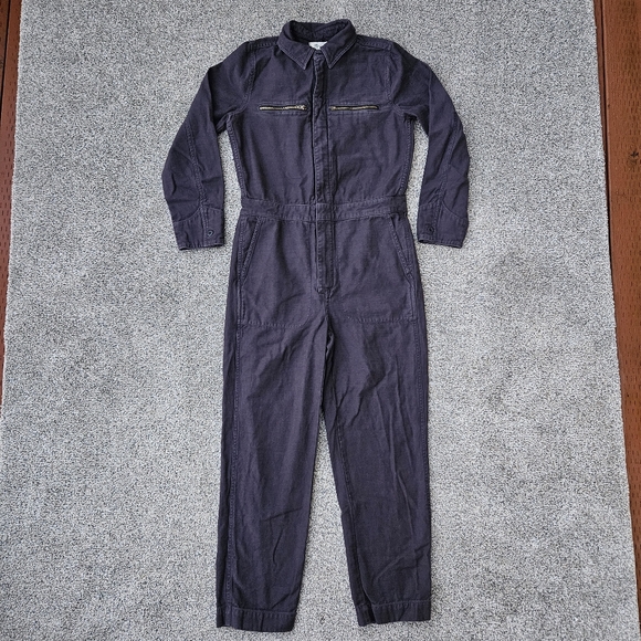 Madewell Zip-Pocket Coverall Jumpsuit Dark Navy Blue Casual Workwear Womens XS - Picture 2 of 16